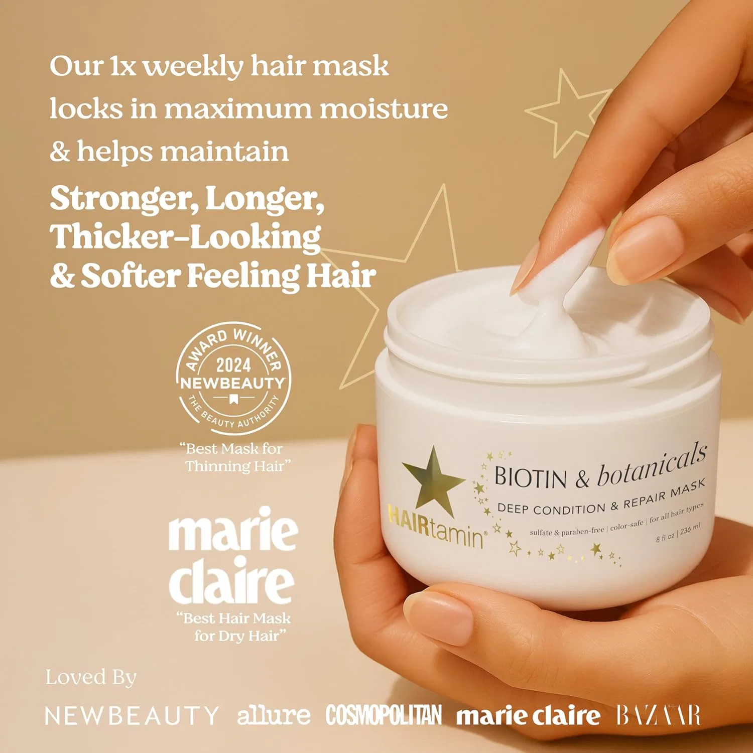 Маска для волос «BIOTIN & BOTANICALS Deep Condition & Repair» от Hairtamin Hairtamin — фото 2