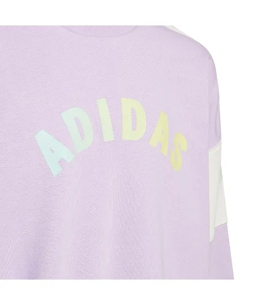 Детская толстовка-пуловер Adidas свободного кроя с круглым вырезом. — фото 3
