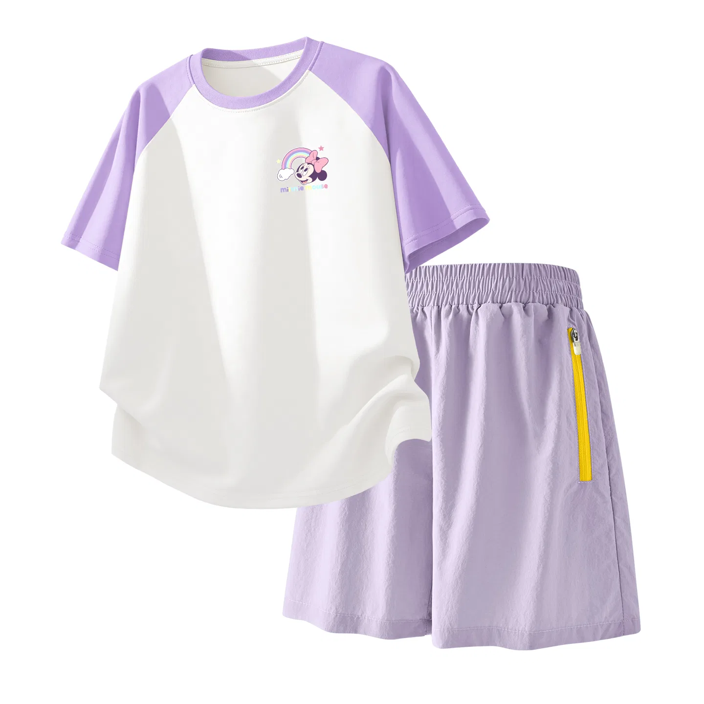 Детский спортивный костюм Casual Sportswear 2 Piece Set Disney, DiCai Xin Xiao Berry Pink+Solid Color Mint Green — фото 4