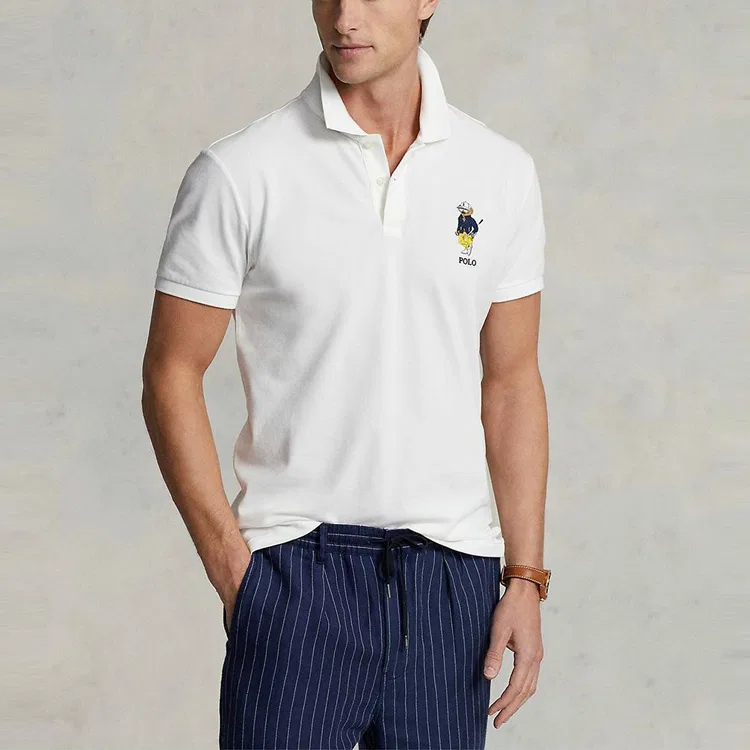 Поло Polo Ralph Lauren с медведем белое — фото 4