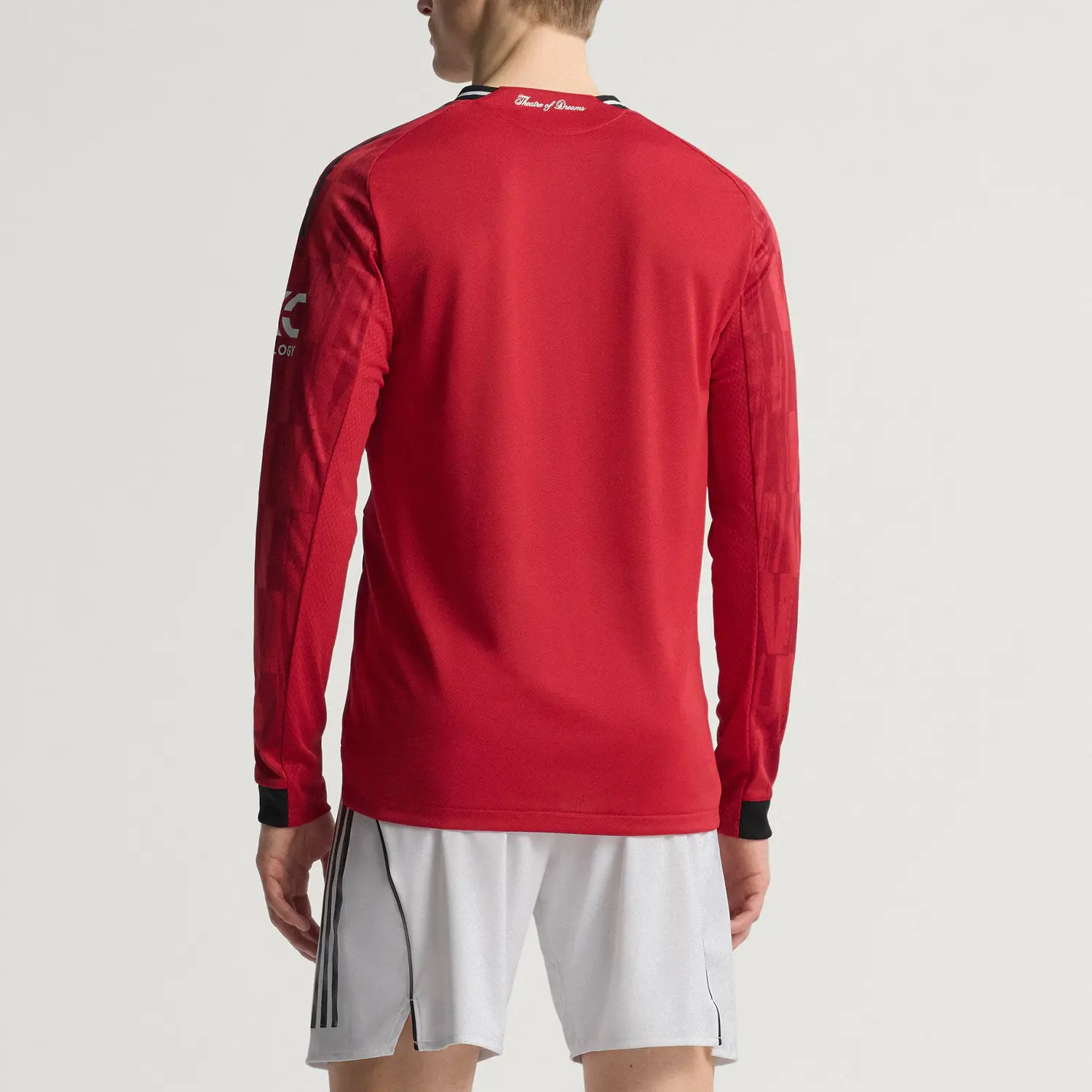 Футболка Manchester United 25/26 домашняя автентичная с длинными рукавами Adidas, красный — фото 4