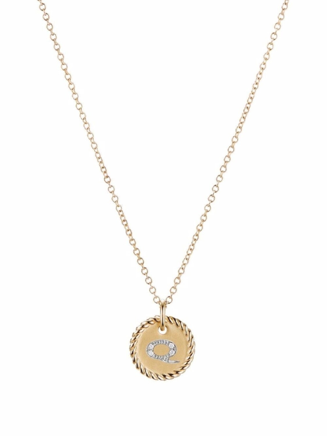 

Колье Q Initial Charm из желтого золота с бриллиантами David Yurman, золотой