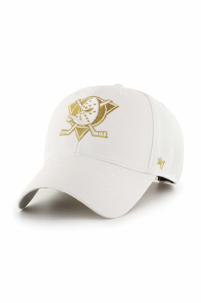

Хлопковая фуражка НХЛ Anaheim Ducks 47 brand, белый