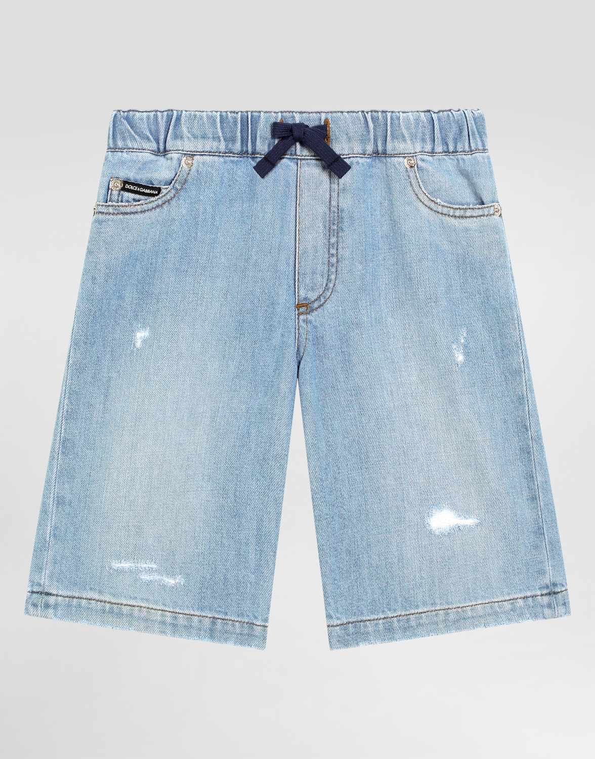 

Джинсовые шорты с пятью карманами и рваными эффектами Dolce&Gabbana, мультиколор