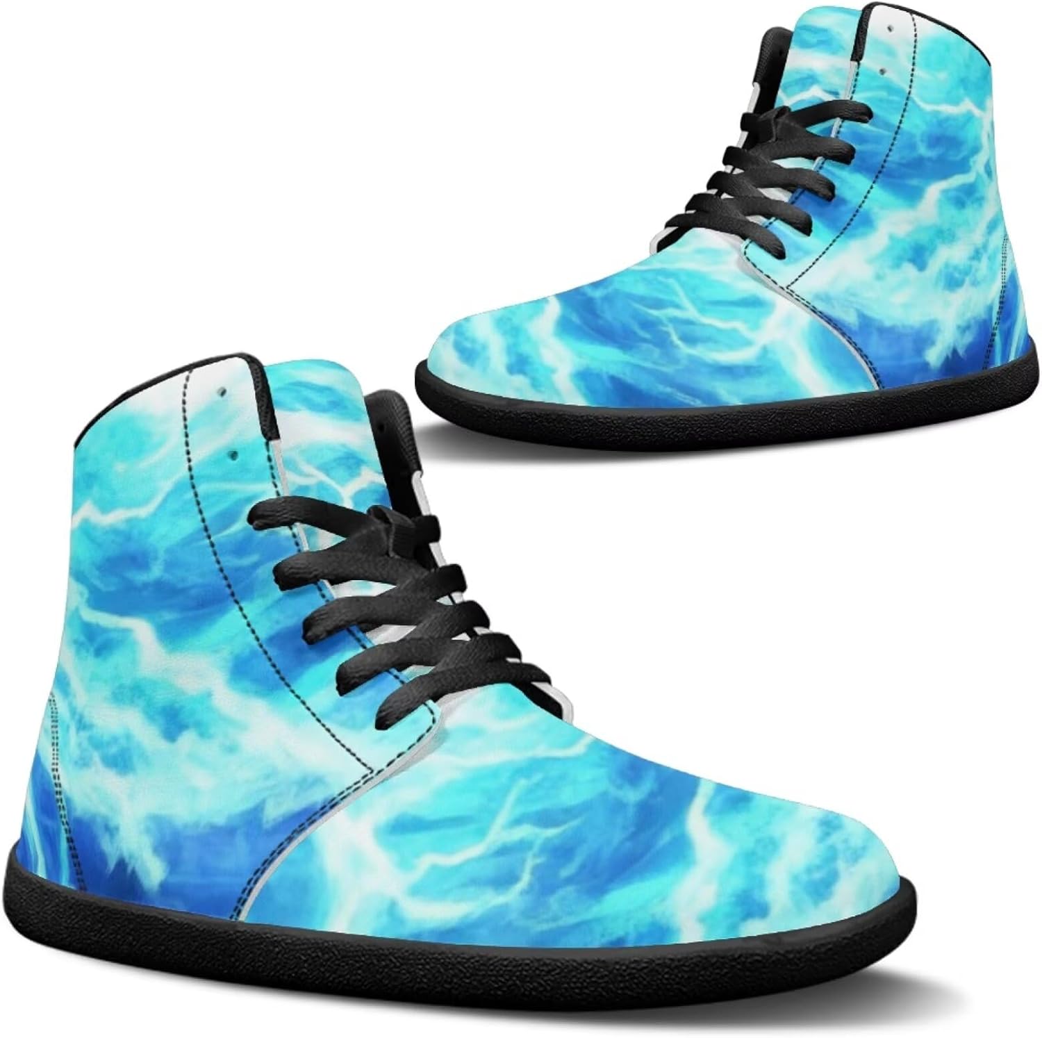 

Мужские прогулочные кроссовки Jeiento с узором природы, высокие, для бега, с широкой носочной частью, голубой