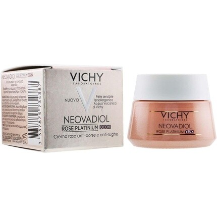 Neovadiol Rose Platinium Eye Pink, против отечности и ухода за морщинами, 15 мл, Vichy — фото 2
