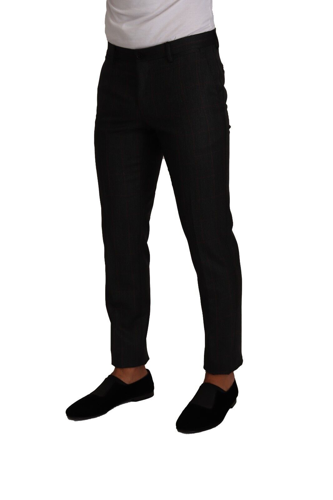 Элегантные серые клетчатые брюки Slim Fit Dolce & Gabbana — фото 4