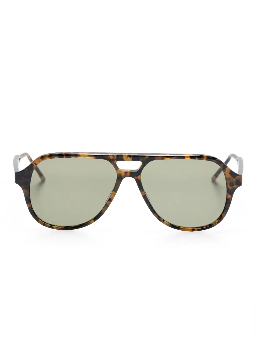 

Солнцезащитные очки черепаховой расцветки Thom Browne Eyewear, коричневый