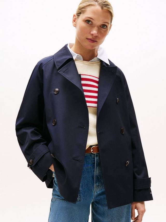 

Двубортное водоотталкивающее тренч Tommy Hilfiger, Navy