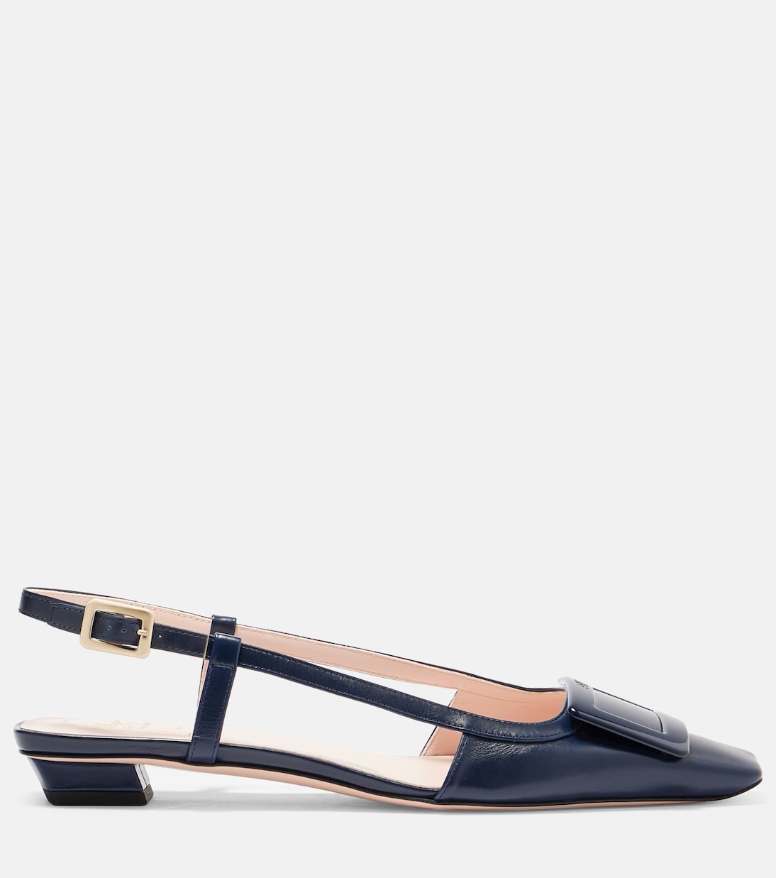 Belle Vivier 25 кожаные туфли-лодочки с ремешком на пятке Roger Vivier, Blu Chiaro — фото 4