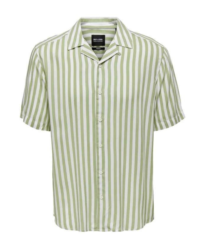

Зеленая вискозная рубашка с короткими рукавами Only & Sons, зеленый