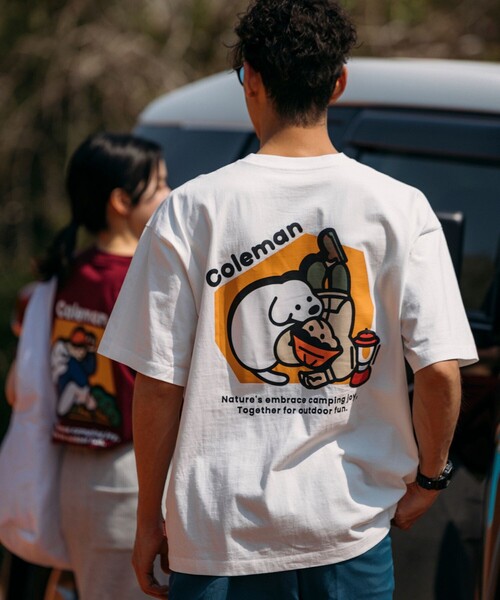 

Футболка с принтом на спине, круглым вырезом, коротким рукавом Coleman x Matsui x FREAK'S STORE, белая