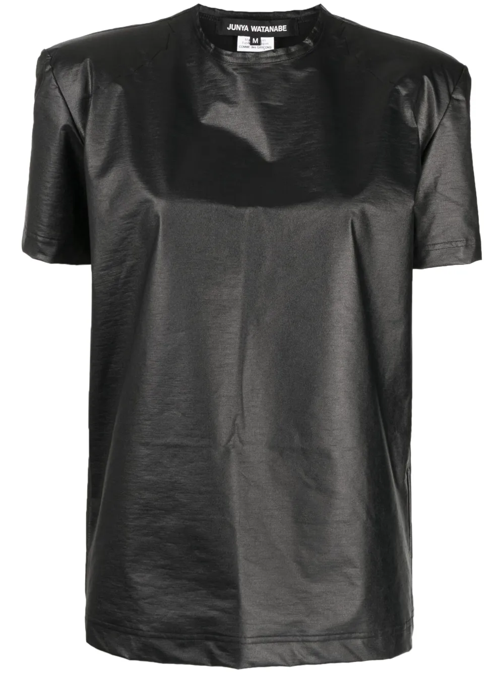 

Футболка с короткими рукавами и эффектом металлик Junya Watanabe, черный