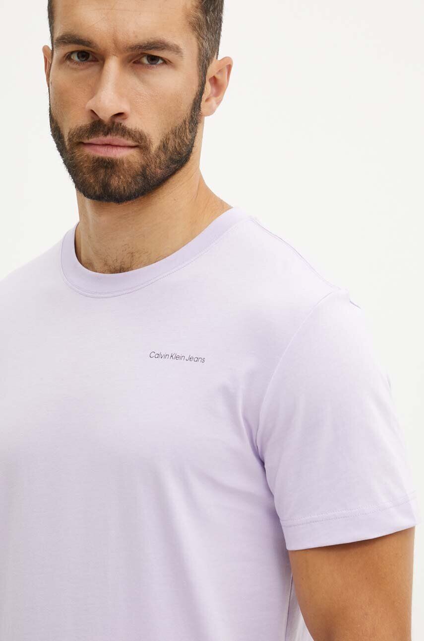 

Хлопковая футболка Calvin Klein Jeans, фиолетовый