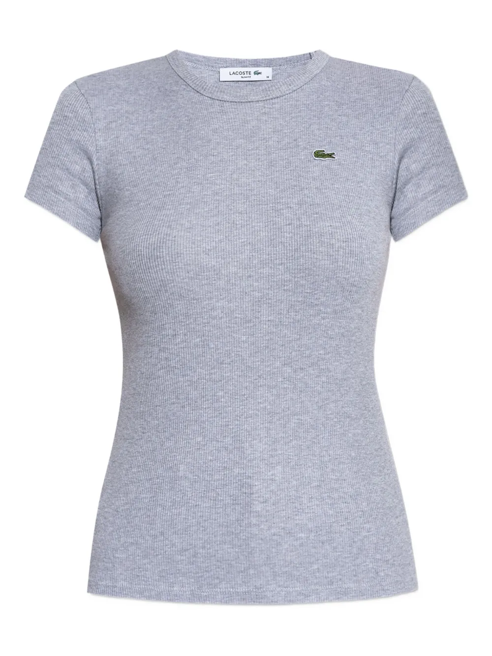 

Футболка в рубчик с круглым вырезом Lacoste, серый