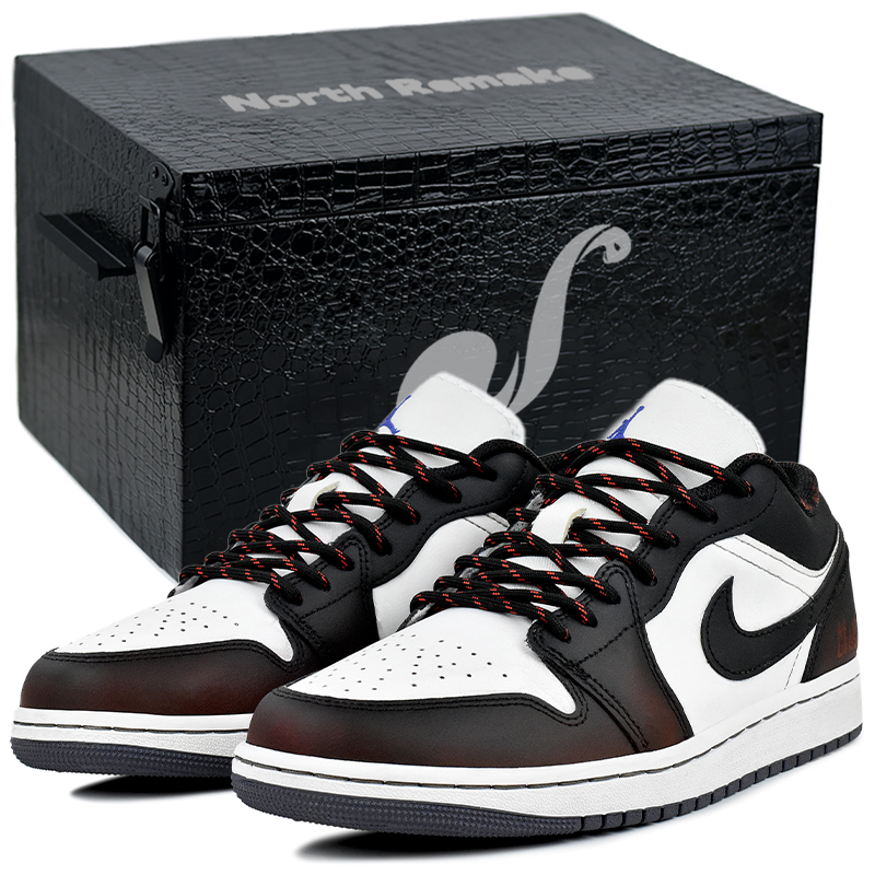 

Jordan Air 1 износостойкие и легкие низкие кеды Vintage баскетбольные мужские Black White