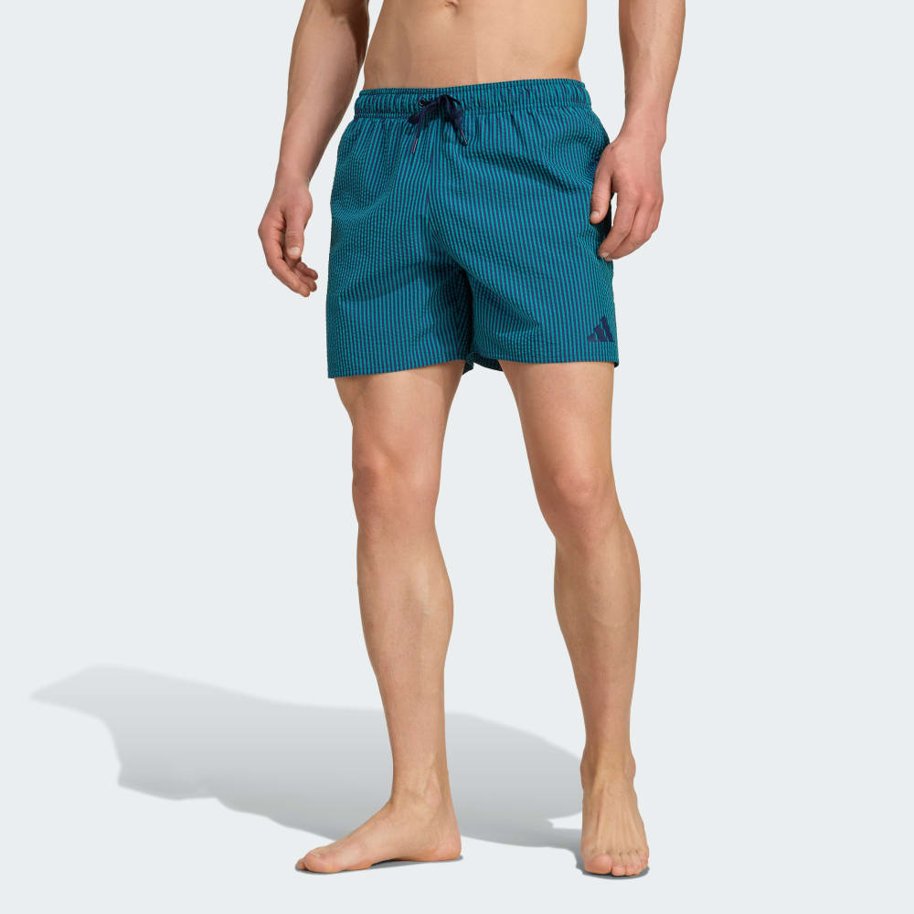 

Шорты для плавания Adidas Seersucker Stripy Swim Shorts 5-Inch, цвет Pure Teal/Dark Blue