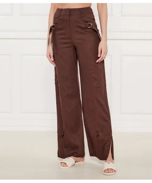

Льняные брюки-карго Regular fit Patrizia Pepe, коричневый