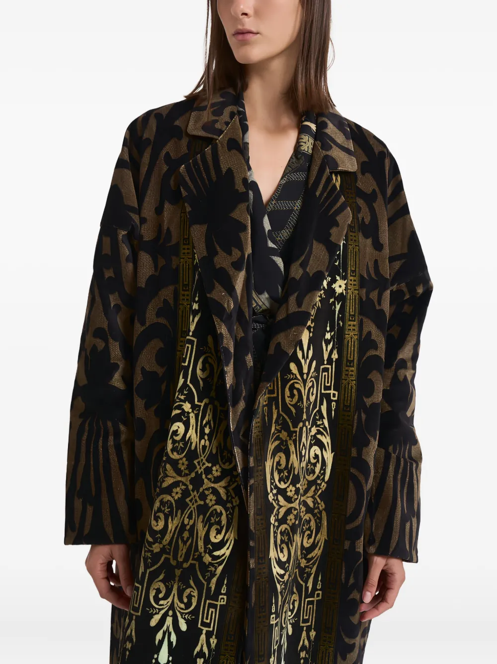 

Пальто с узором Pierre-Louis Mascia, коричневый