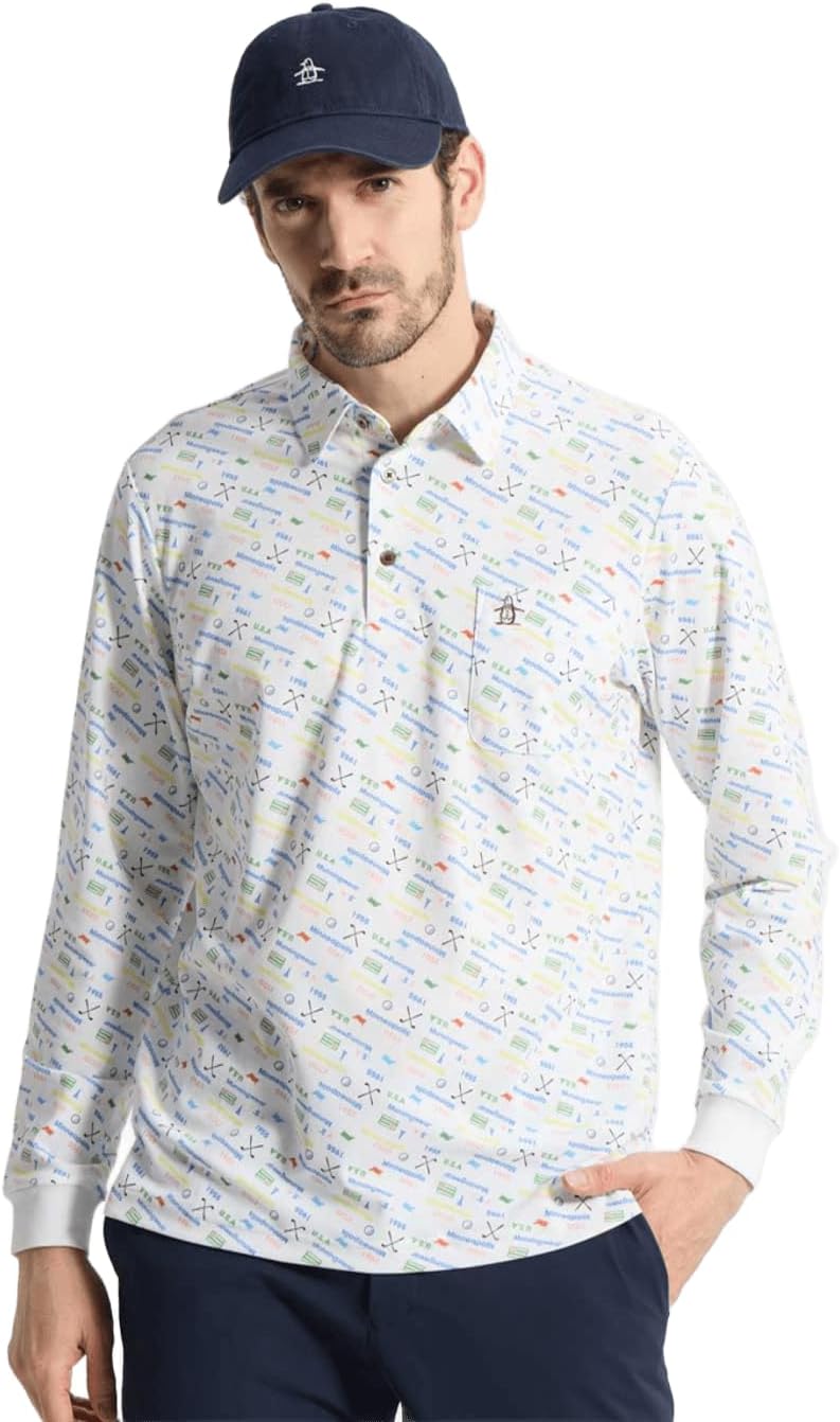 

Футболка-поло с длинными рукавами и графическим принтом с логотипом SUNSCREEN Munsingwear, белый