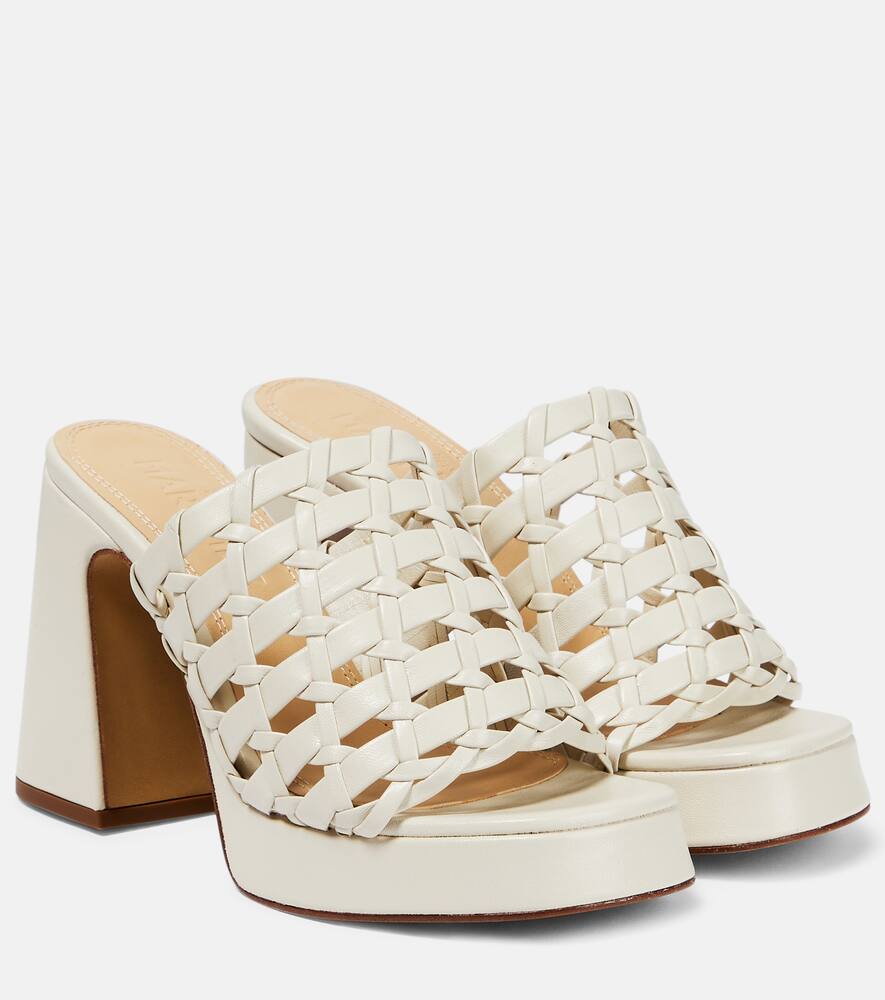 Альба плетеные кожаные сандалии Souliers Martinez, White