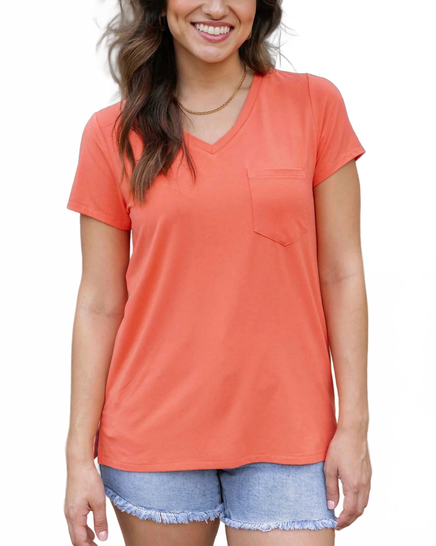 

Футболка True Fit Perfect Pocket в цвете абрикос Grace and Lace, Apricot