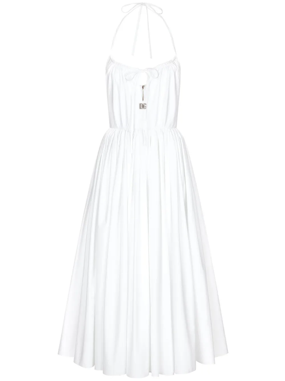 

Платье с вырезом халтер и логотипом DOLCE & GABBANA, белый