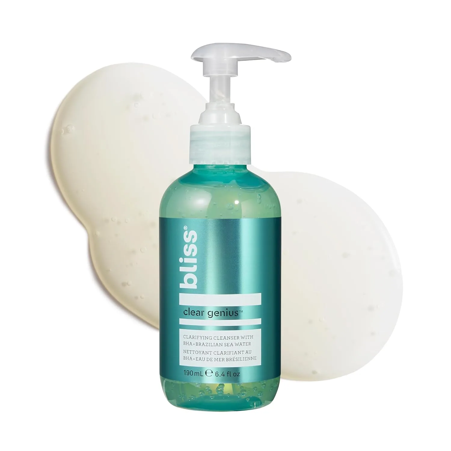Очищающий гель Bliss Clear Genius с салициловой кислотой BHA для очищения пор, удаления излишков жира и грязи, 189 мл, не сушит кожу, веганский, без жестокости, аромат чайного дерева, для всех типов кожи, Clarifying/Clear Skin Clear Genius