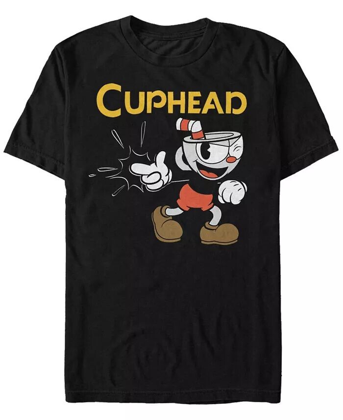 

Мужская футболка с коротким рукавом Cuphead Gotcha Fifth Sun, черный