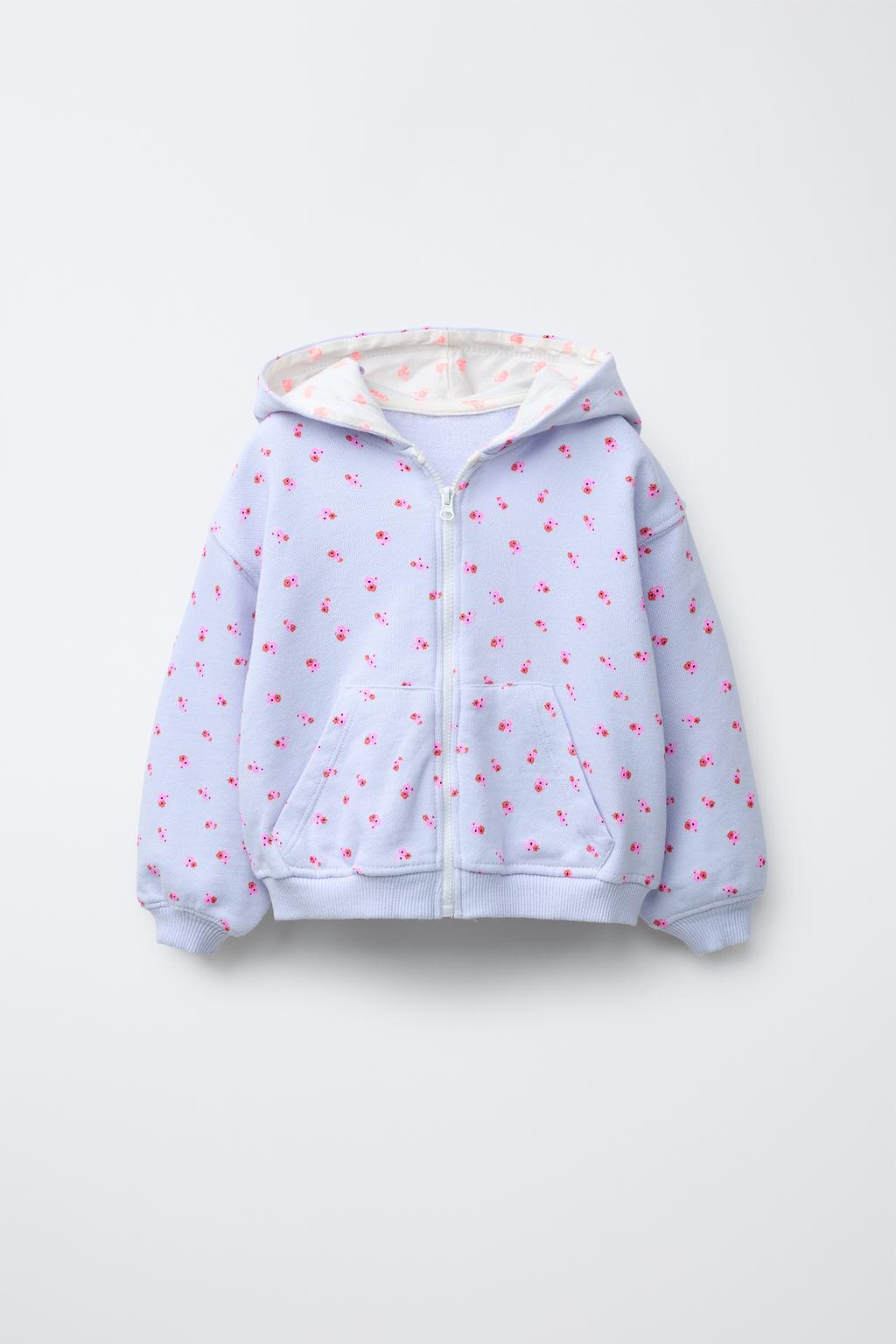 

Толстовка с цветочным принтом ZARA, цвет Lavender