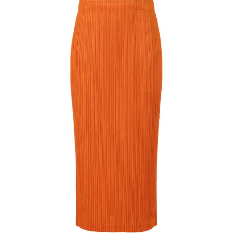 

SS24 Повседневная длинная юбка Women's Dark Orange PLEATS PLEASE ISSEY MIYAKE, темно-оранжевый