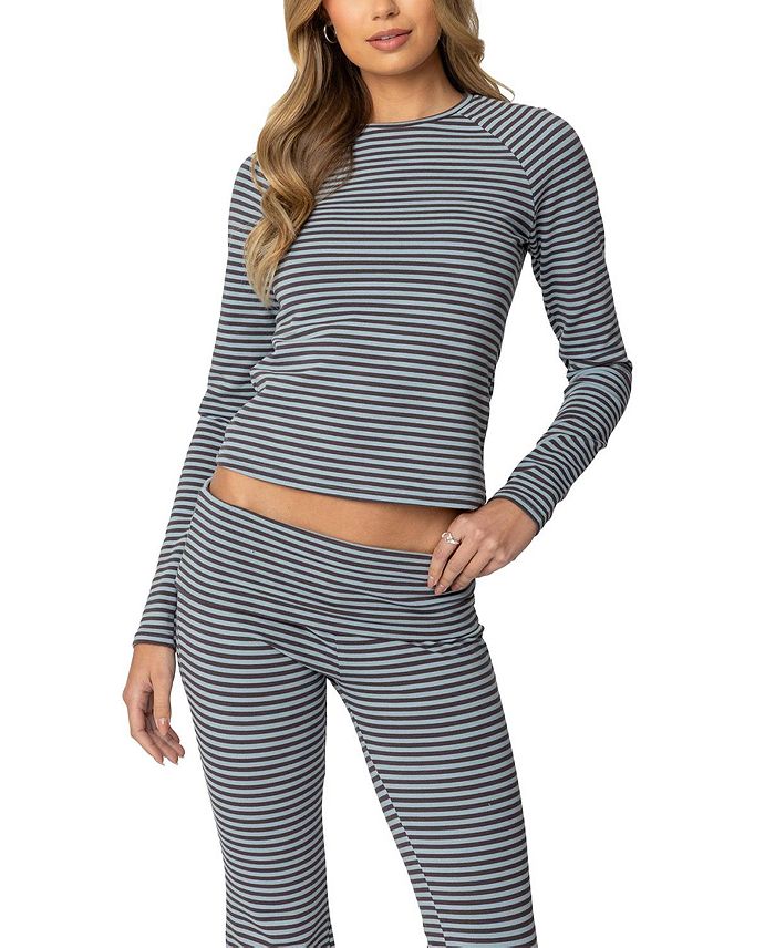 

Футболка Kaeli Stripey с длинным рукавом Edikted, синий