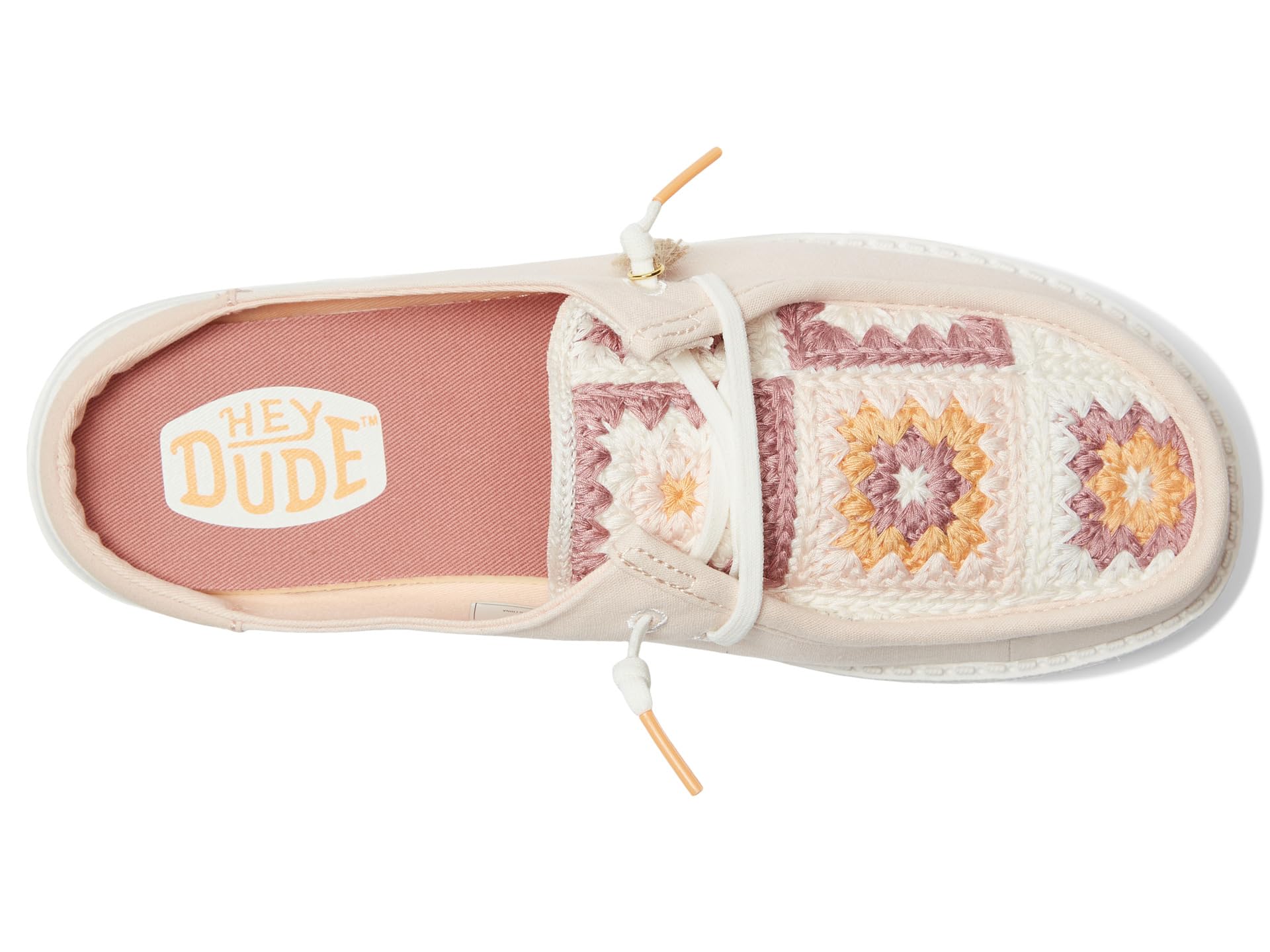 Мюли Hey Dude Wendy Slip Cottage Crochet, цвет Pale Pink/Multi — фото 2