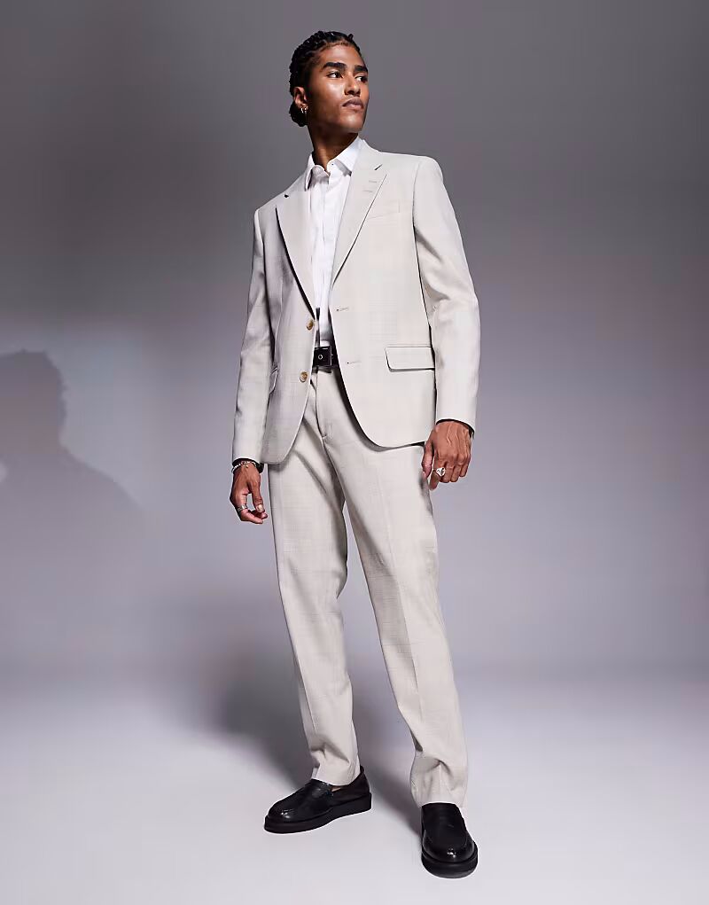 

Узкие брюки River Island в бежевую клетку
