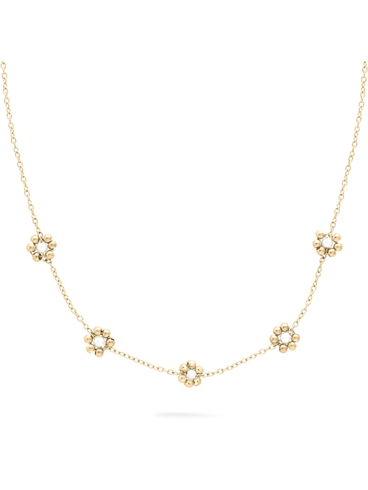 

s.Oliver Жемчужное цветочное колье в золоте