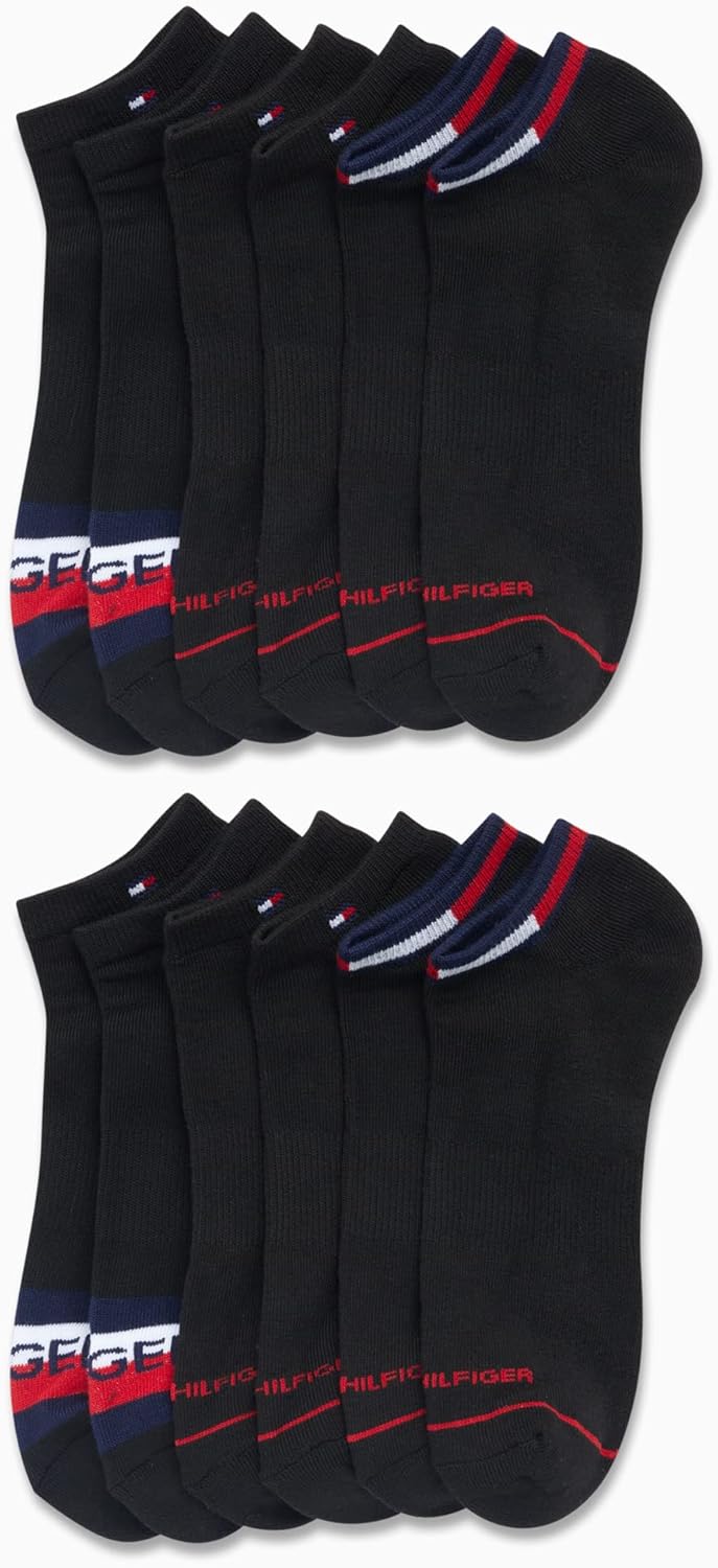 Мужские спортивные носки Tommy Hilfiger - носки Cushion, непромокаемые (12 шт.), All Black — фото 3