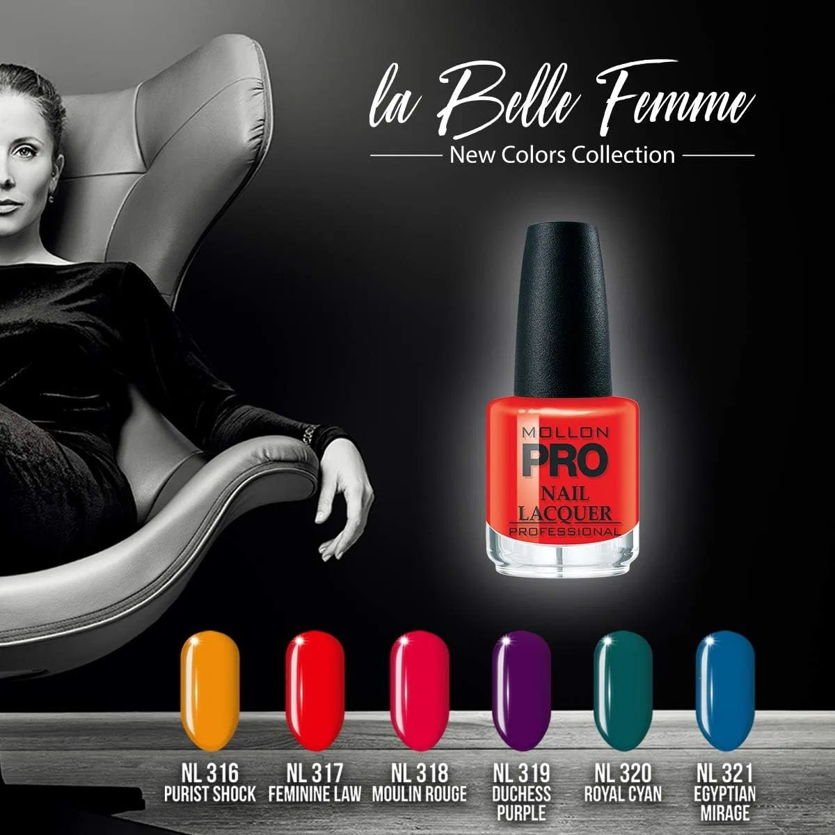 Укрепляющий лак для ногтей Mollon Pro Colour 321, 15 мл Mollon Pro — фото 3
