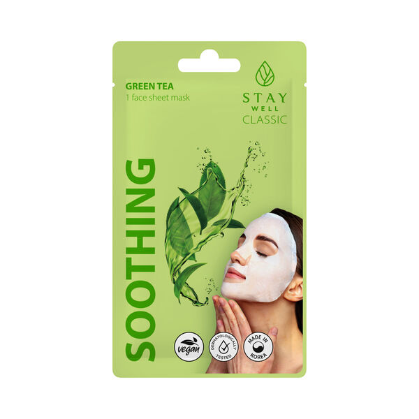 

Успокаивающая маска с экстрактом зеленого чая для лица, 22 г Stay Well Soothing
