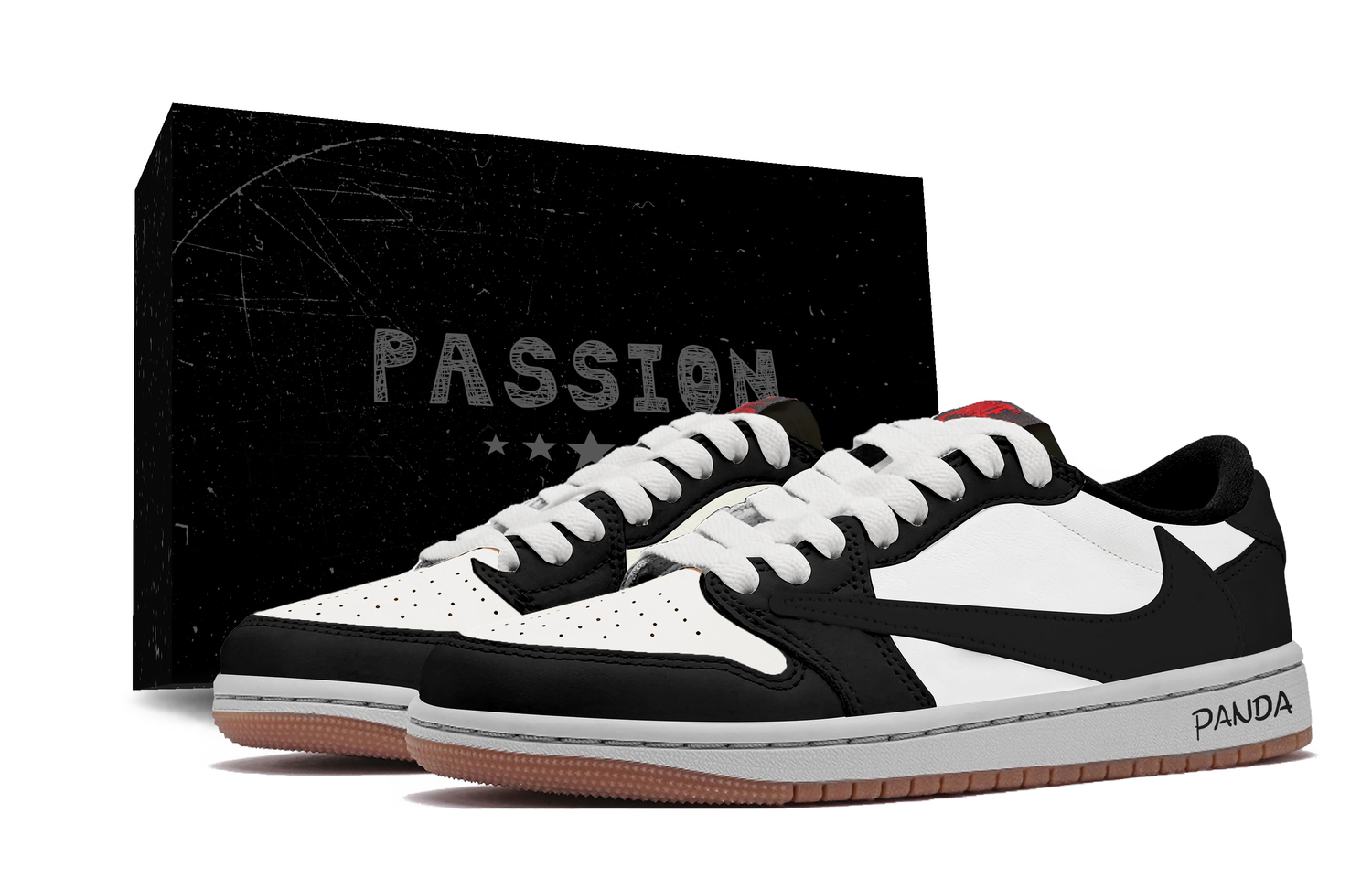 

Travis Scott x Air 1 Travis Scott X AJ1 Low Collaboration, Box Low top Vintage Basketball Shoes Unisex Jordan, черный