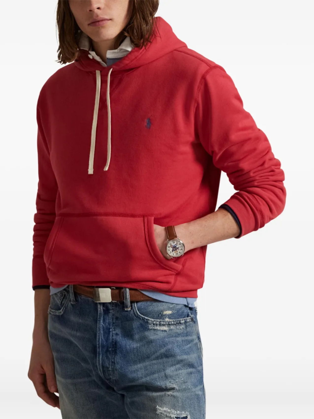 Толстовка-свитер с капюшоном Polo Ralph Lauren, красный — фото 3