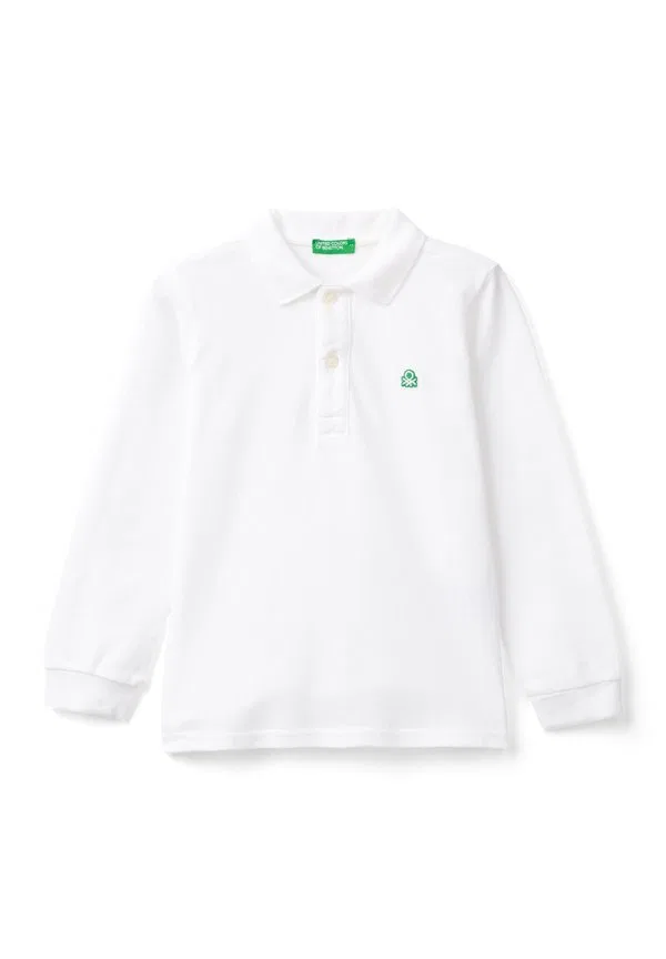 Рубашка-Поло с длинным рукавом United Colors Of Benetton, White
