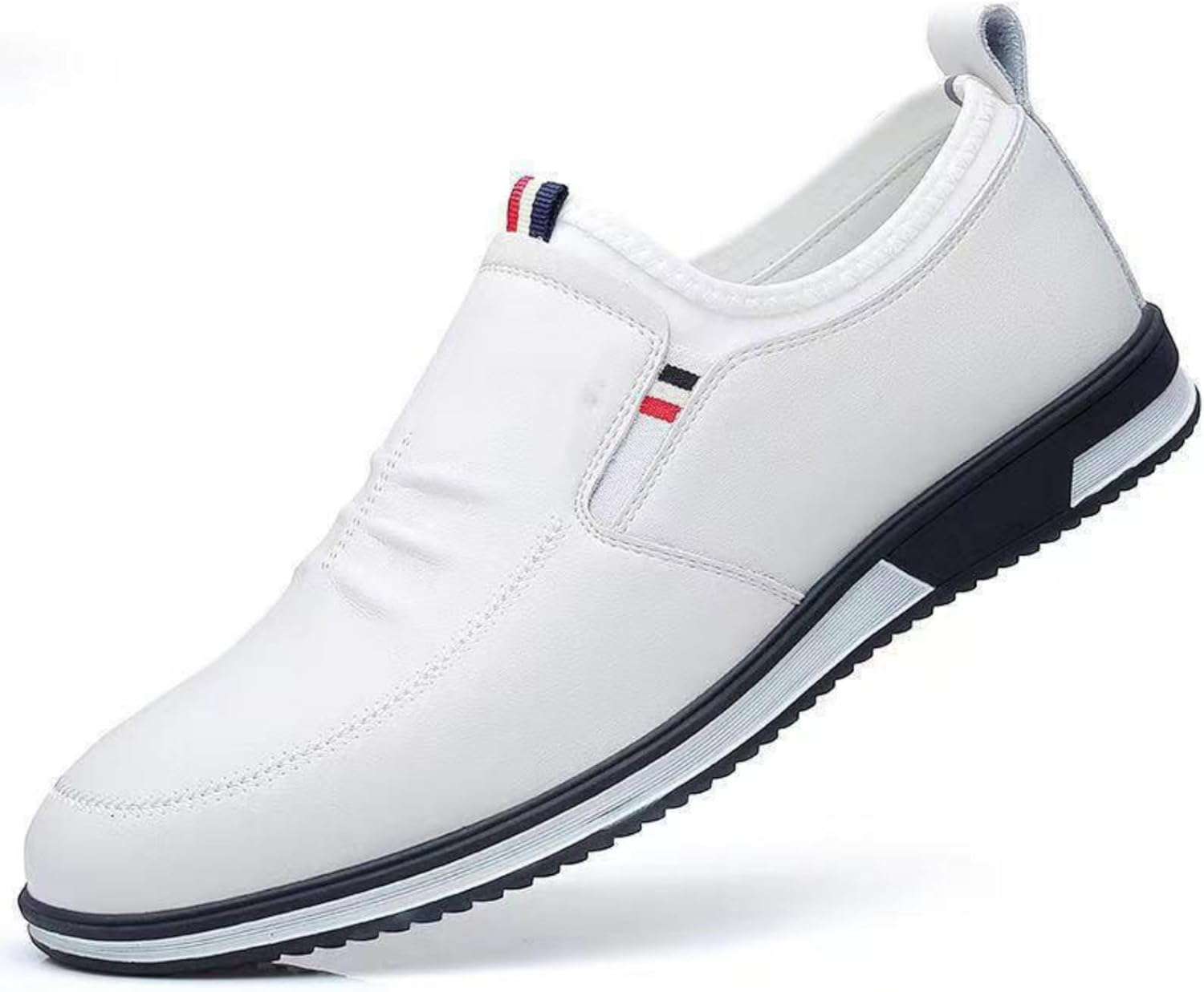 

Мужские премиальные мягкие кожаные лоферы, слипоны, повседневная мода, деловые офисные и формальные туфли Pearlzone, белый