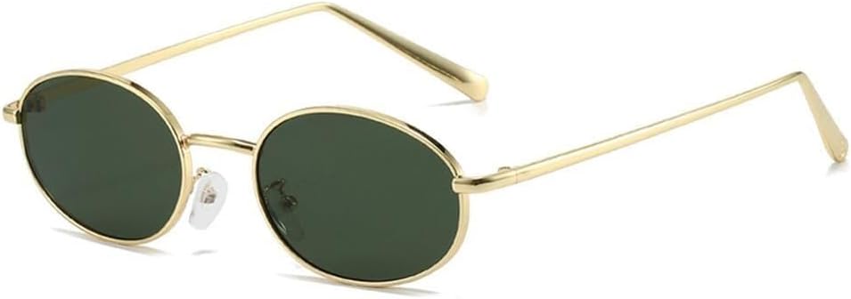 

Женские солнцезащитные очки, металлическая овальная оправа, UV400. Мужские спортивные, стиль панк, для бега и велосипеда. Цвет: золотисто-серый, золотисто-темно-зеленый. Generic