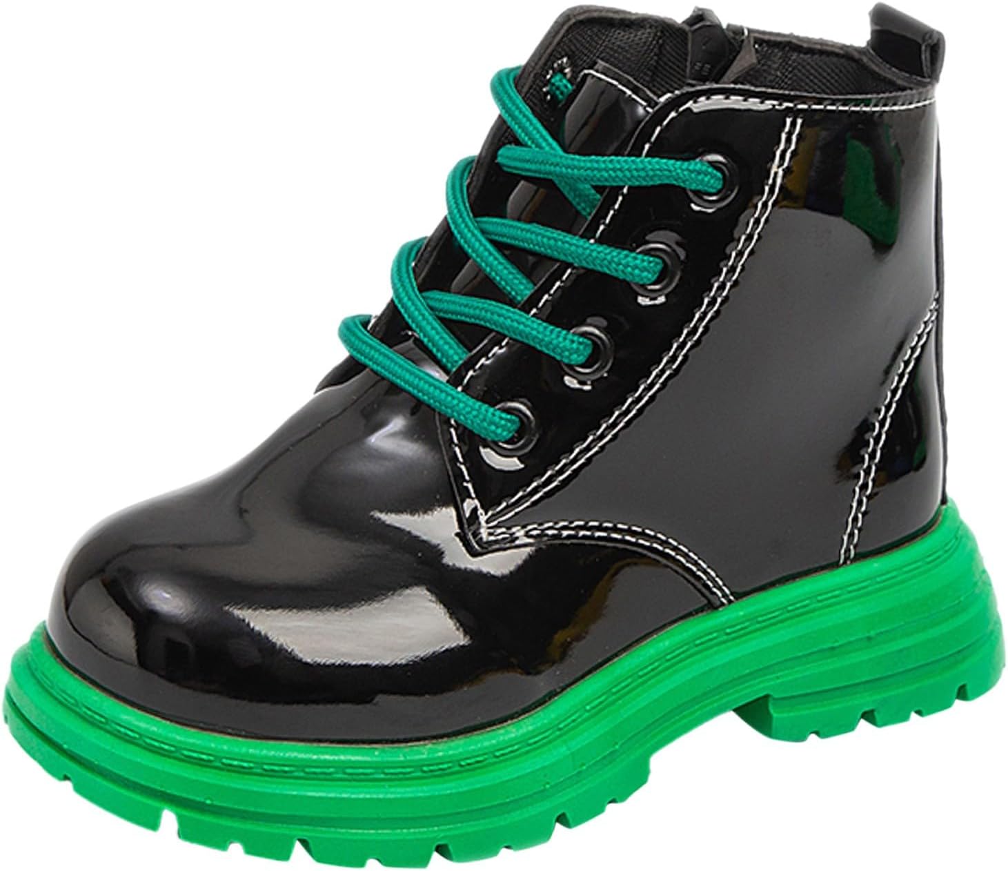 

Ботинки для маленьких мальчиков и девочек, с массивным каблуком, на процесс надевания, повседневные короткие ботильоны, зимние короткие снежные ботинки, противоскользящая обувь для улицы JEUROT, Green