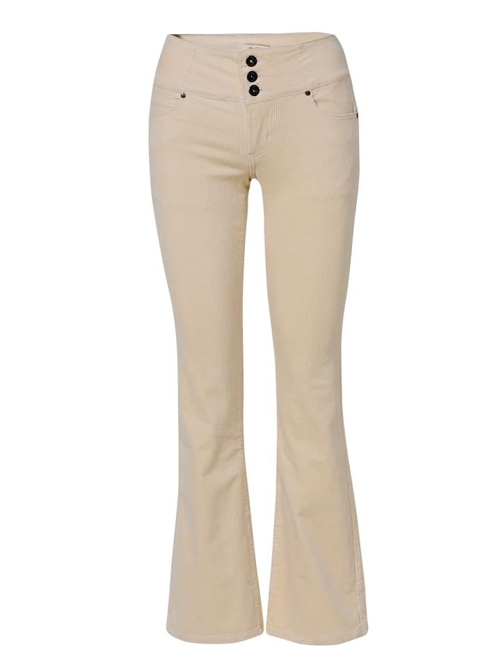 

KOROSHI Женские вельветовые брюки, корсет, боткат, пуш-ап, белого цвета