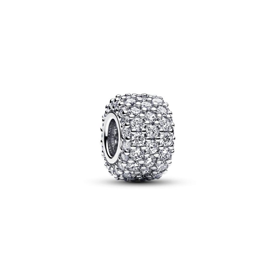 

Шарм Sparkling Pavé Triple-row Pandora, стерлинговое серебро