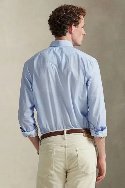 Классическая рубашка эластичная Polo Ralph Lauren, синий — фото 2