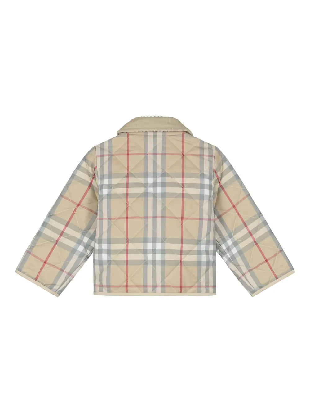 Клетчатая стеганая куртка BURBERRY KIDS, нейтральный — фото 2