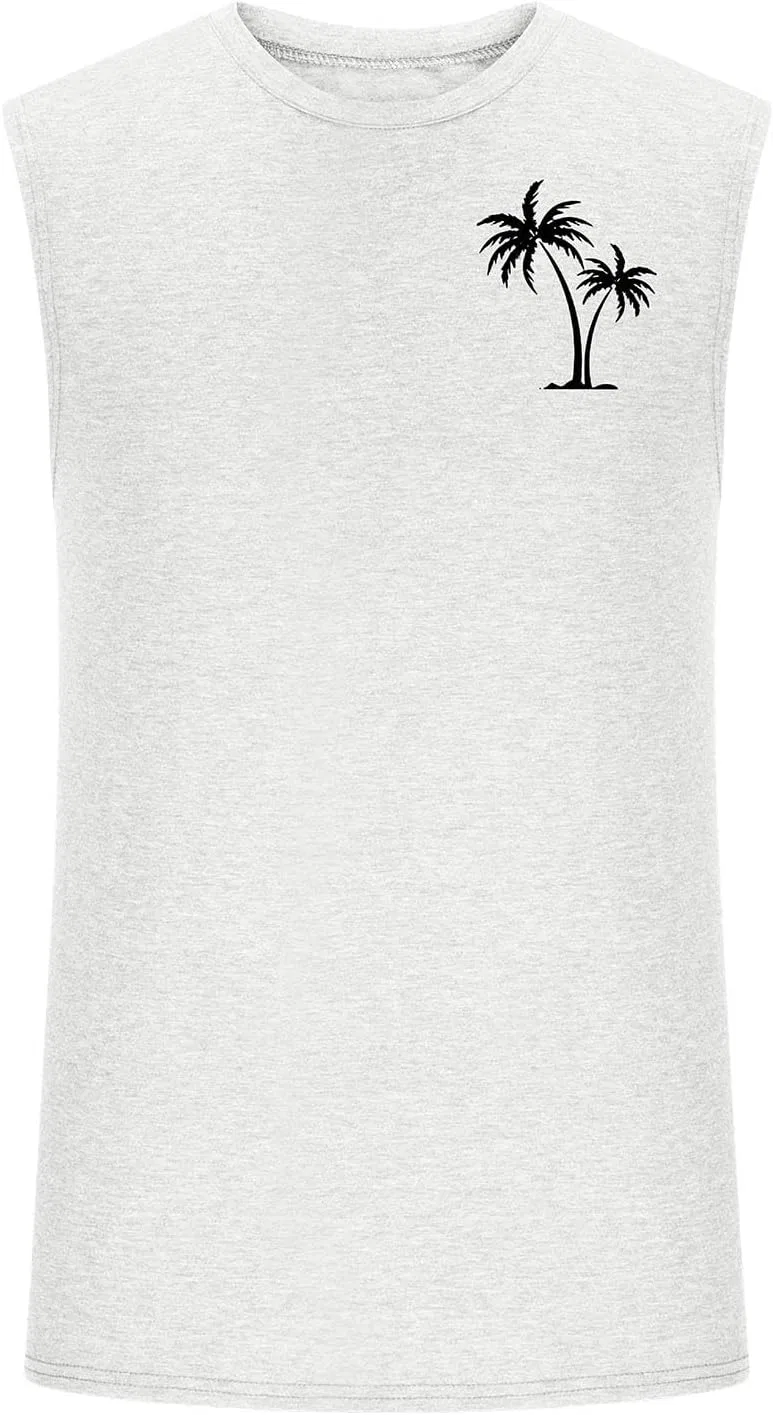 Мужской топ без рукавов для плавания и бега, быстросохнущий, свободный крой, A01_white — фото 3