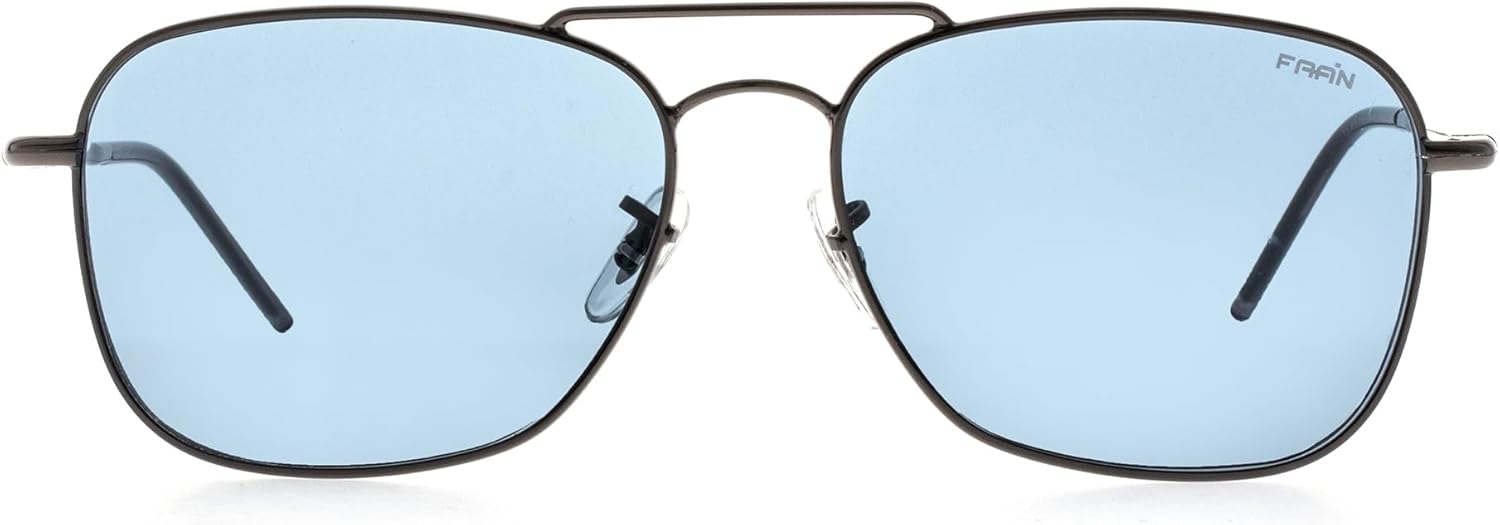 

Квадратные солнцезащитные очки-авиаторы FAA'N для мужчин и женщин, линзы с обратной ориентацией, модные солнцезащитные очки с защитой от УФ-излучения, металлические линзы, Dark Gunmetal Blue Lens